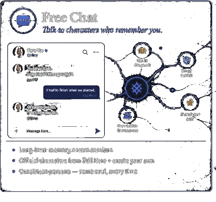 Free Chat — Talk to characters who remember you. Chat UI with memory graph